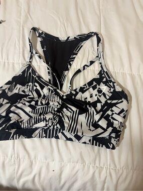 Gymshark Black & White Graphic Strappy Sports Bra